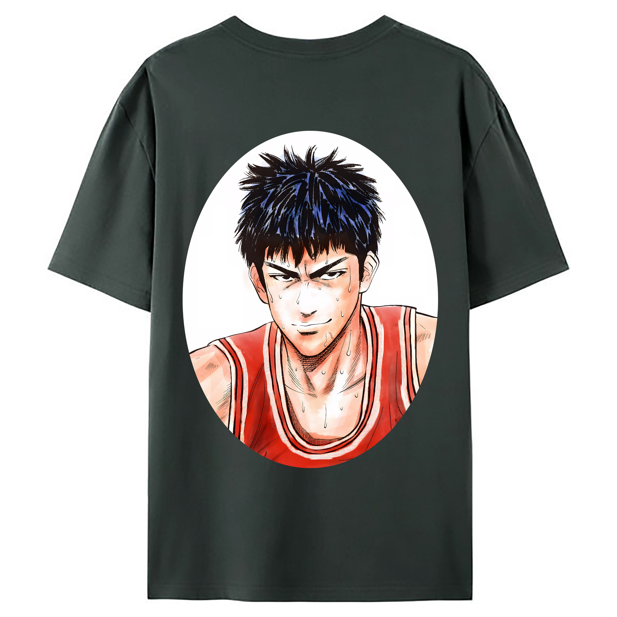 （画像用） SLAM DUNK／スラムダンク 綿100％ メンズ半袖Tシャツ（バックプリント） 通気性